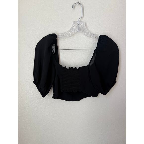 Reformation Sinead Black Heart Neck Crop Top Size 4 - Picture 4 of 9